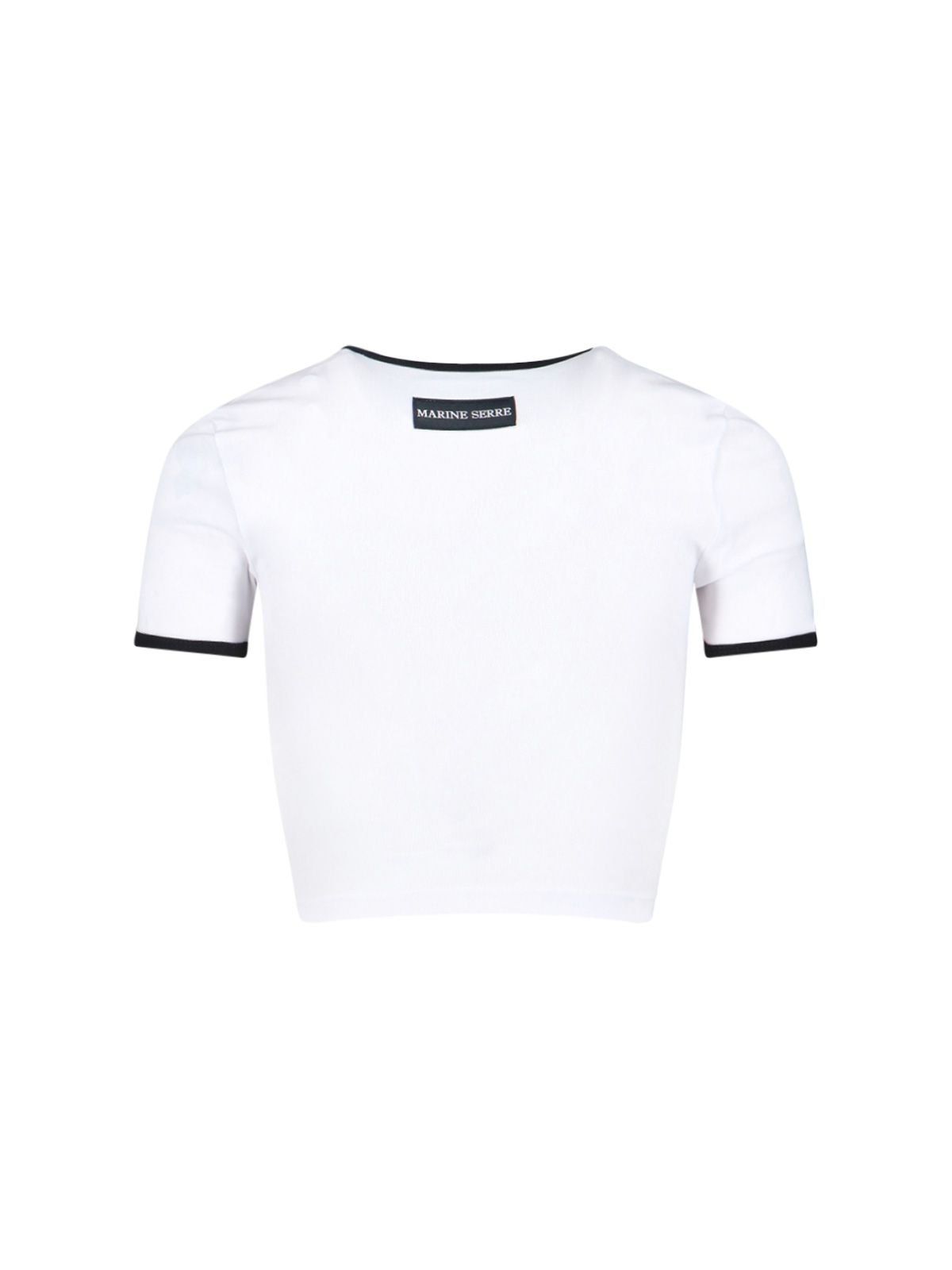 Marine Serre Logo Detailed Cropped Top