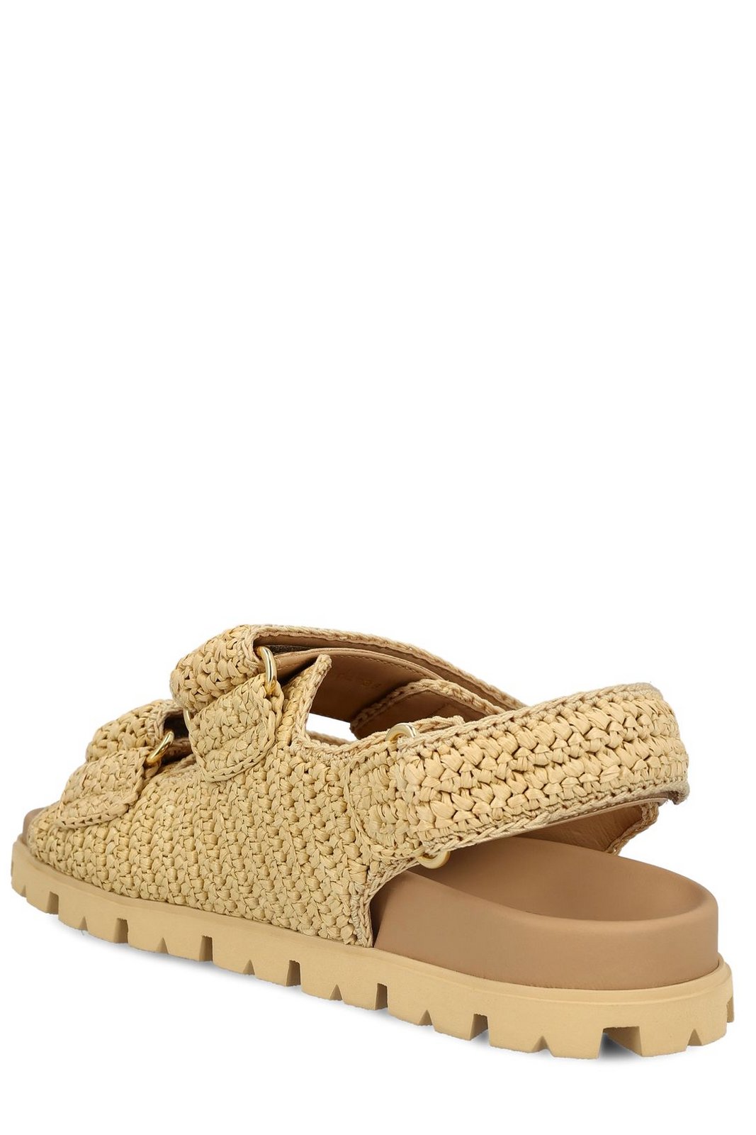 Prada Logo Patch Flat Sandals