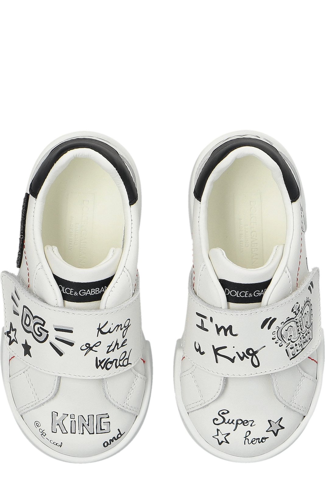Dolce & Gabbana Kids Graphic Printed Touch-Strap Sneakers