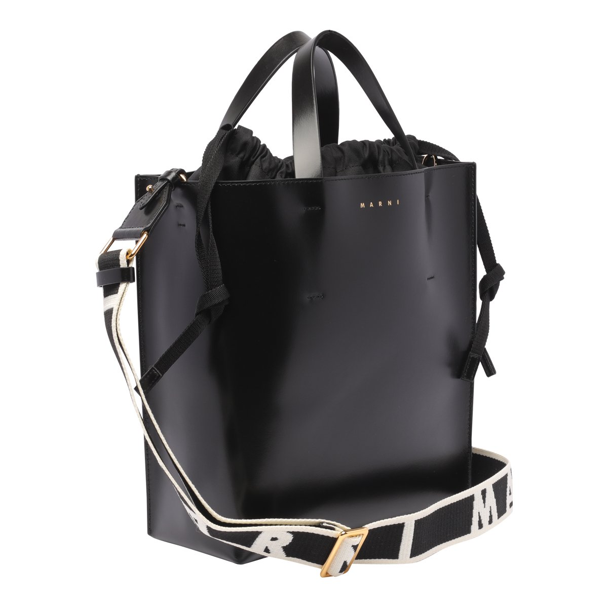 Marni Logo Printed Drawstring Tote Bag