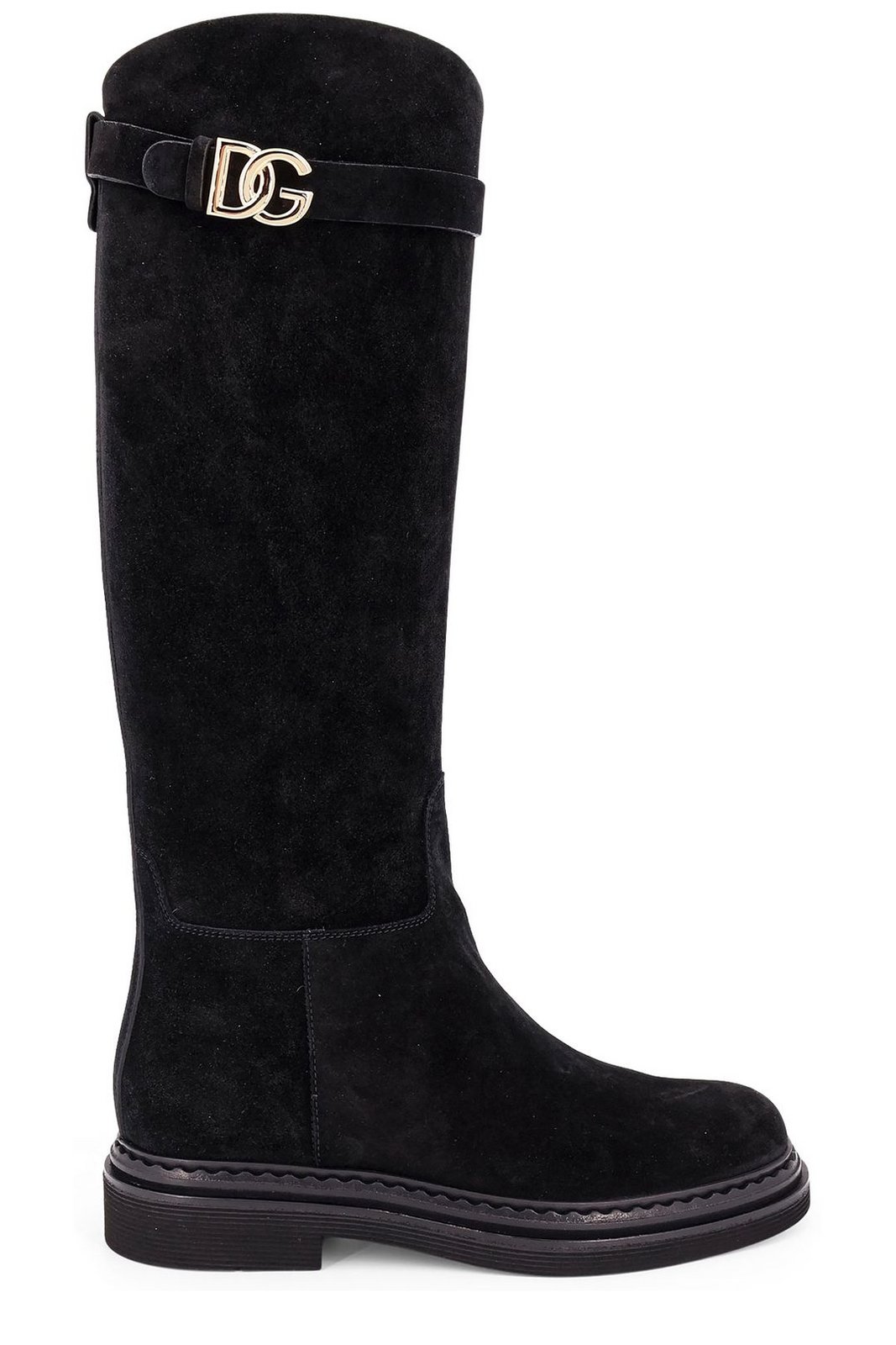 Dolce & Gabbana Logo Plaque Round Toe Boots