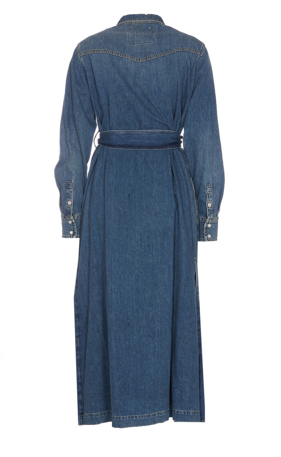 Golden Goose Deluxe Brand Belted Long-Sleeved Denim Dress