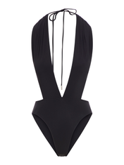 【関税込み】SAINT LAURENT BACKLESS V-HALTER SWIMSUIT SAINT LAURENT Halterneck swimsuit | NET-A-PORTER