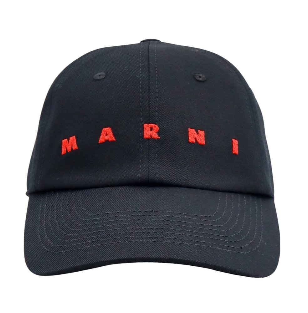 ★Marni★ロゴ刺繍カーブピークベースボールキャップ 関税送料込 マルニ ロゴ刺繍カーブピーク ベースボール キャップ