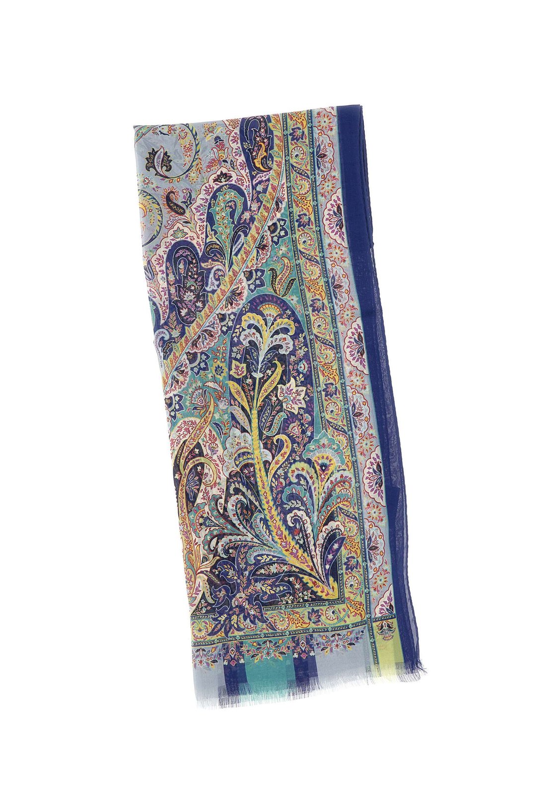 ETRO フレイトヘムヘイスリ柄スカフ WATA0005AS262 S9001 SILK SCARF WITH FLORAL LEAFY MOTIF