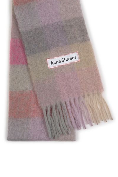 Acne Studios Logo Patch Fringed Scarf