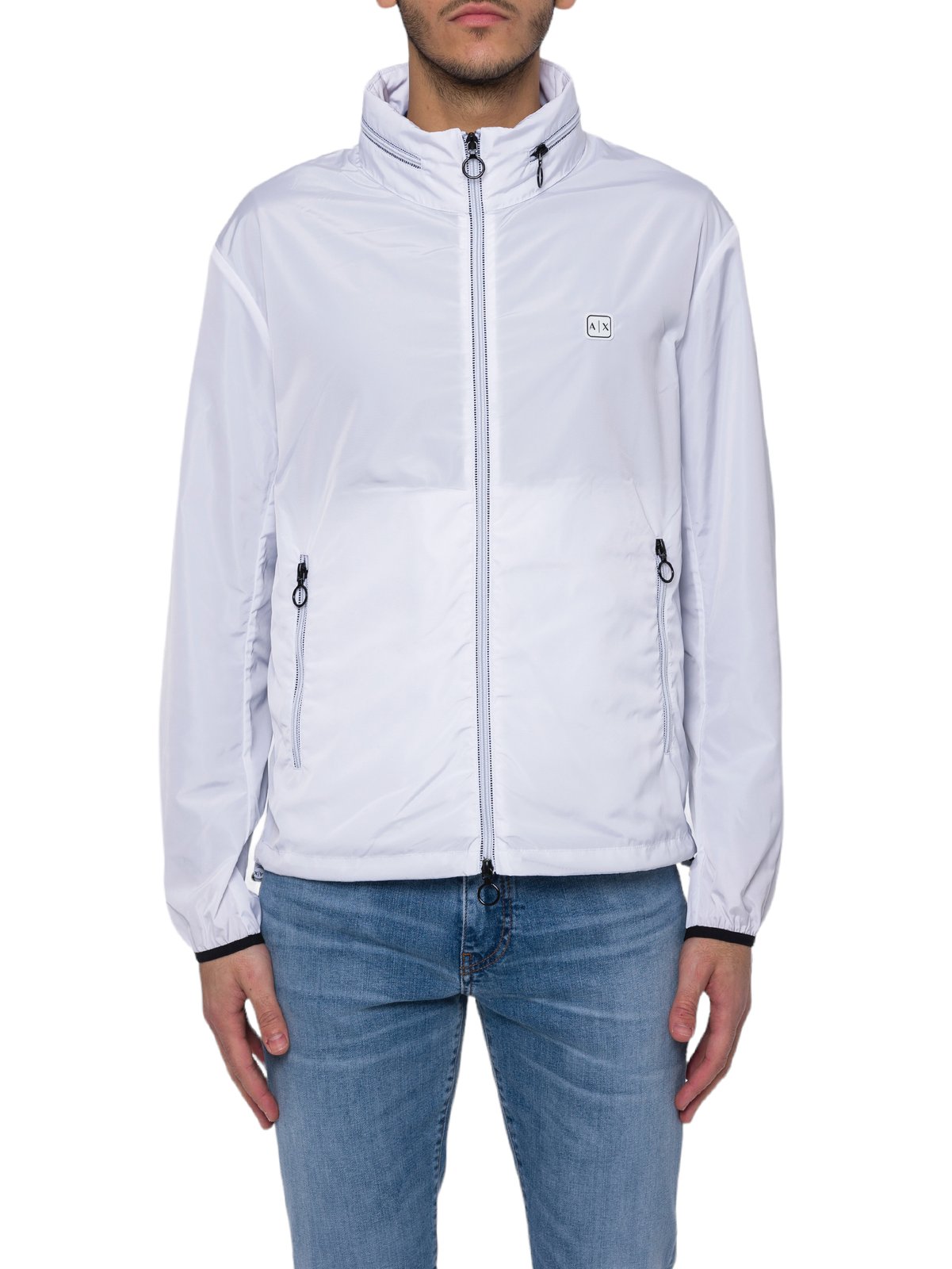 Armani Exchange Logo Patch Zipped Jacket – Cettire