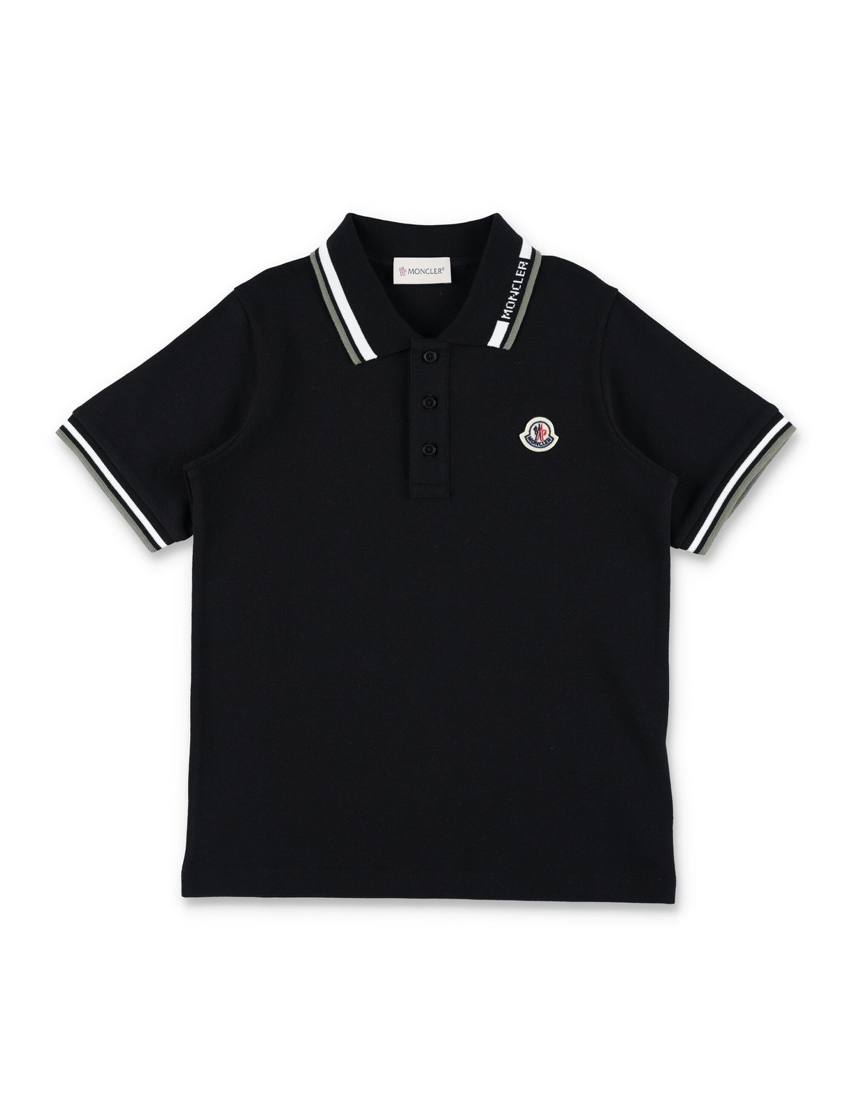Moncler Enfant Tricolour-Trimmed Piquet Polo Shirt
