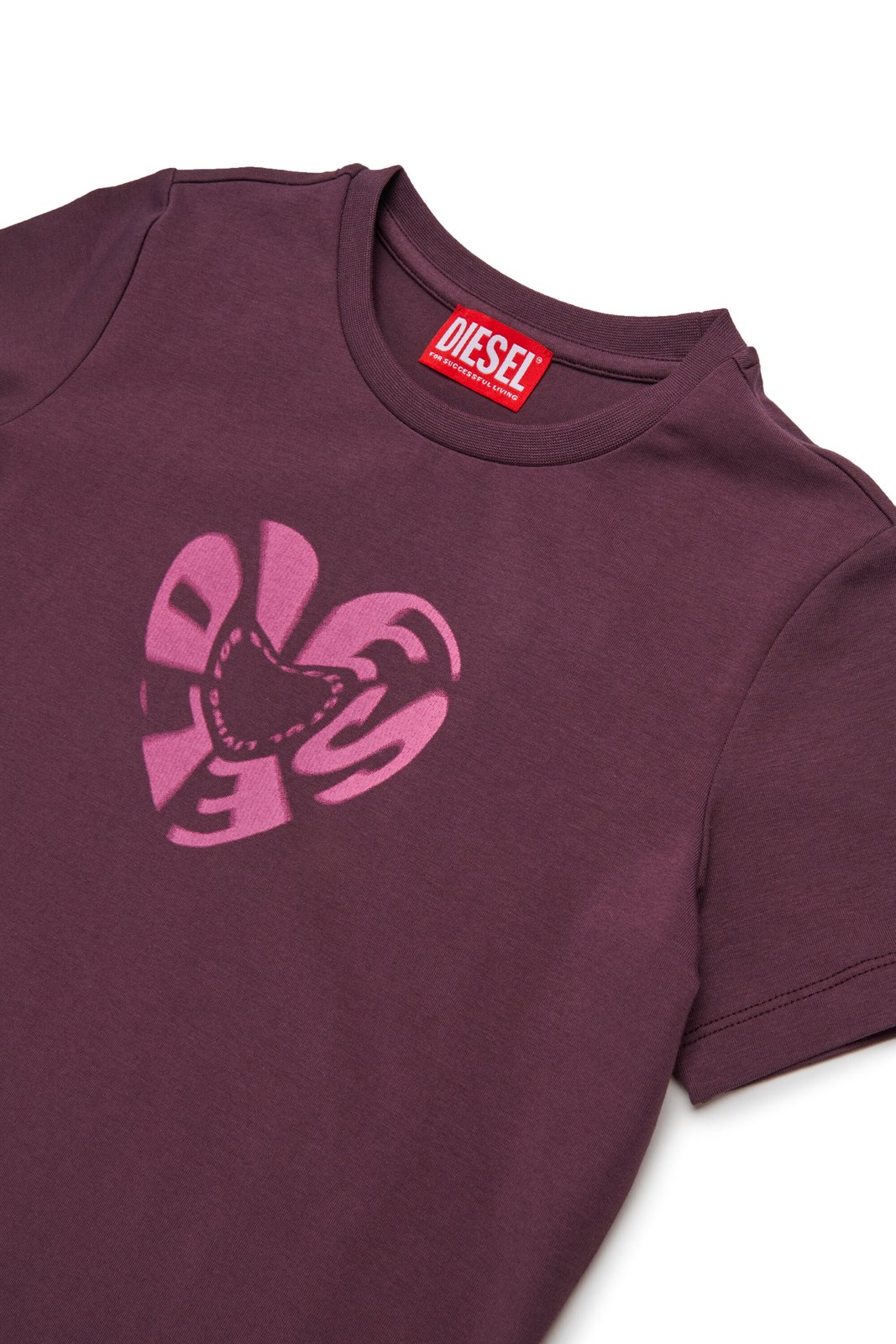 Diesel Kids Heart Shape Logo Printed T-Shirt