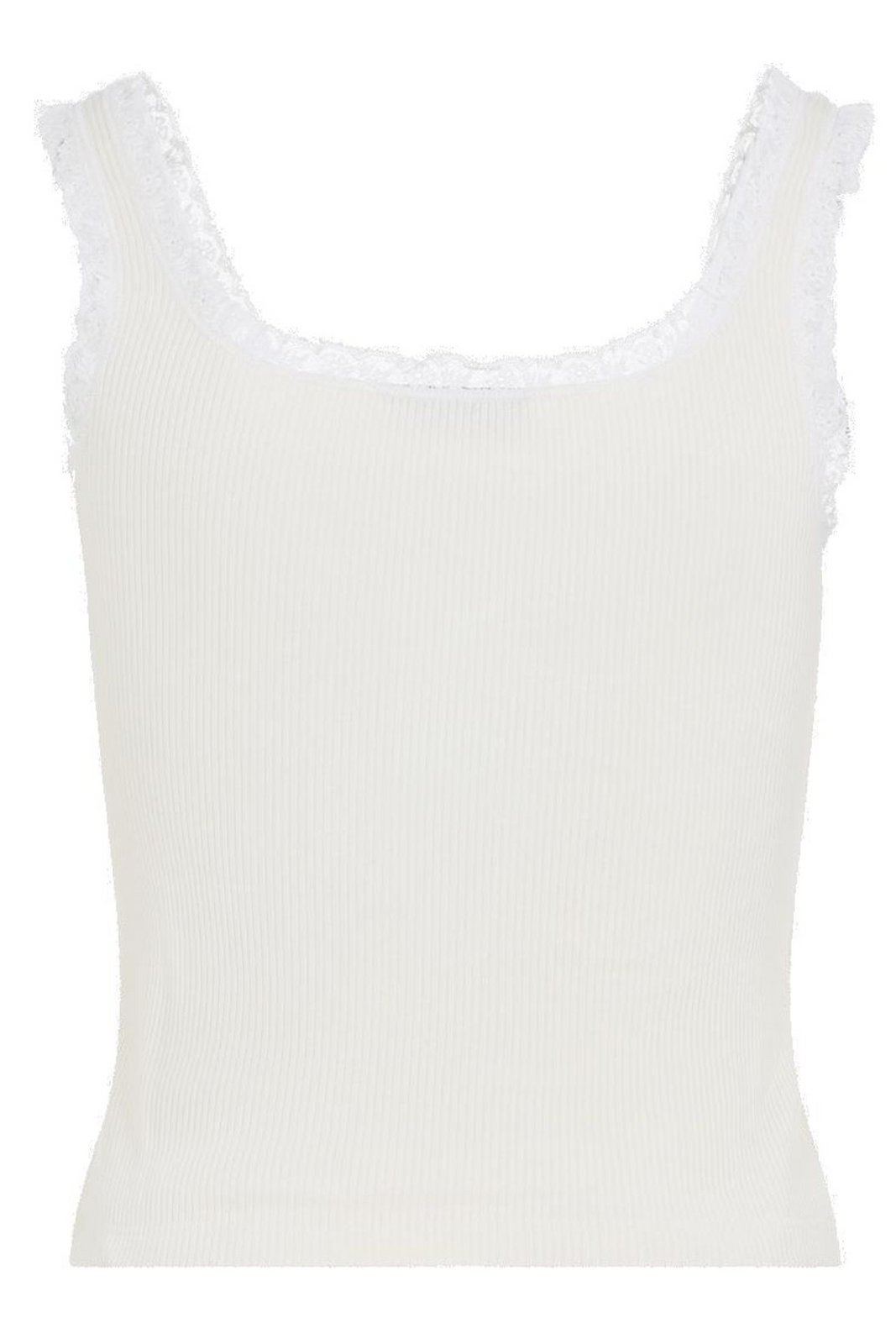 Miu Miu Lace-Trim Ribbed Tank Top