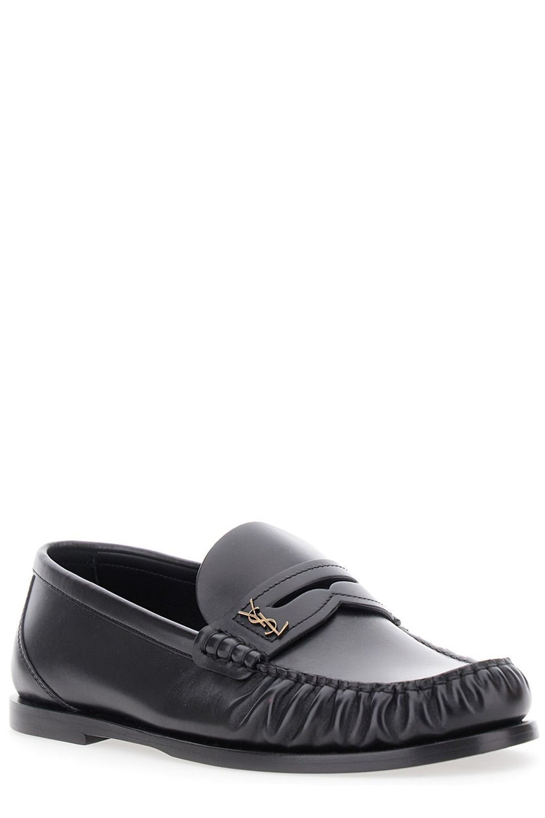 Saint Laurent Laurent Logo Plaque Slip-On Loafers