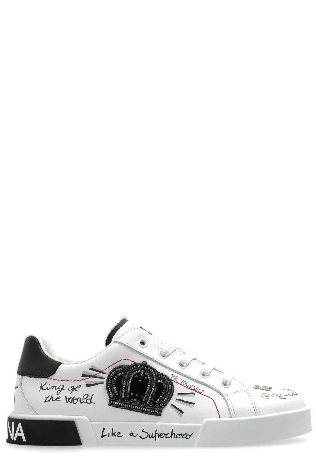 Dolce & Gabbana Kids Graphic Printed Embellished Lace-Up Sneakers