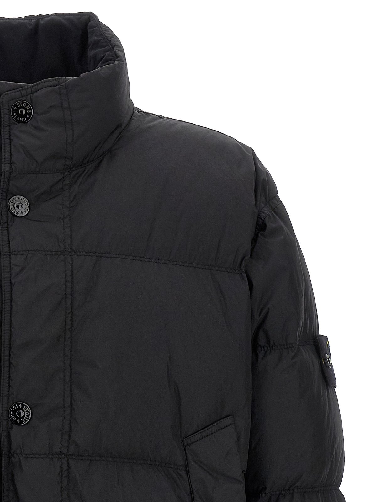Stone Island Logo Patch High Neck Puffer Jacket