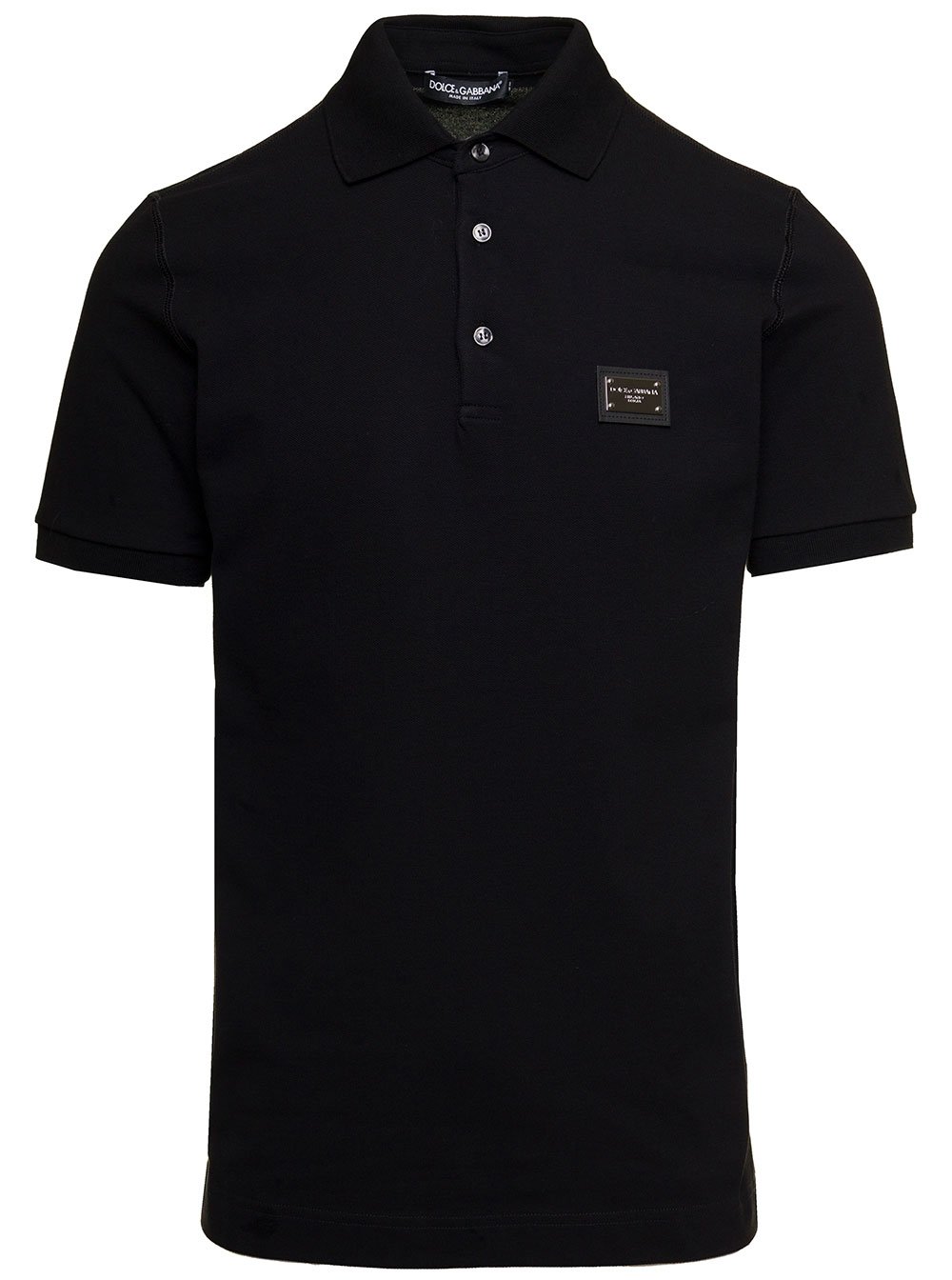 Dolce & Gabbana Logo Plaque Short Sleeved Polo Shirt