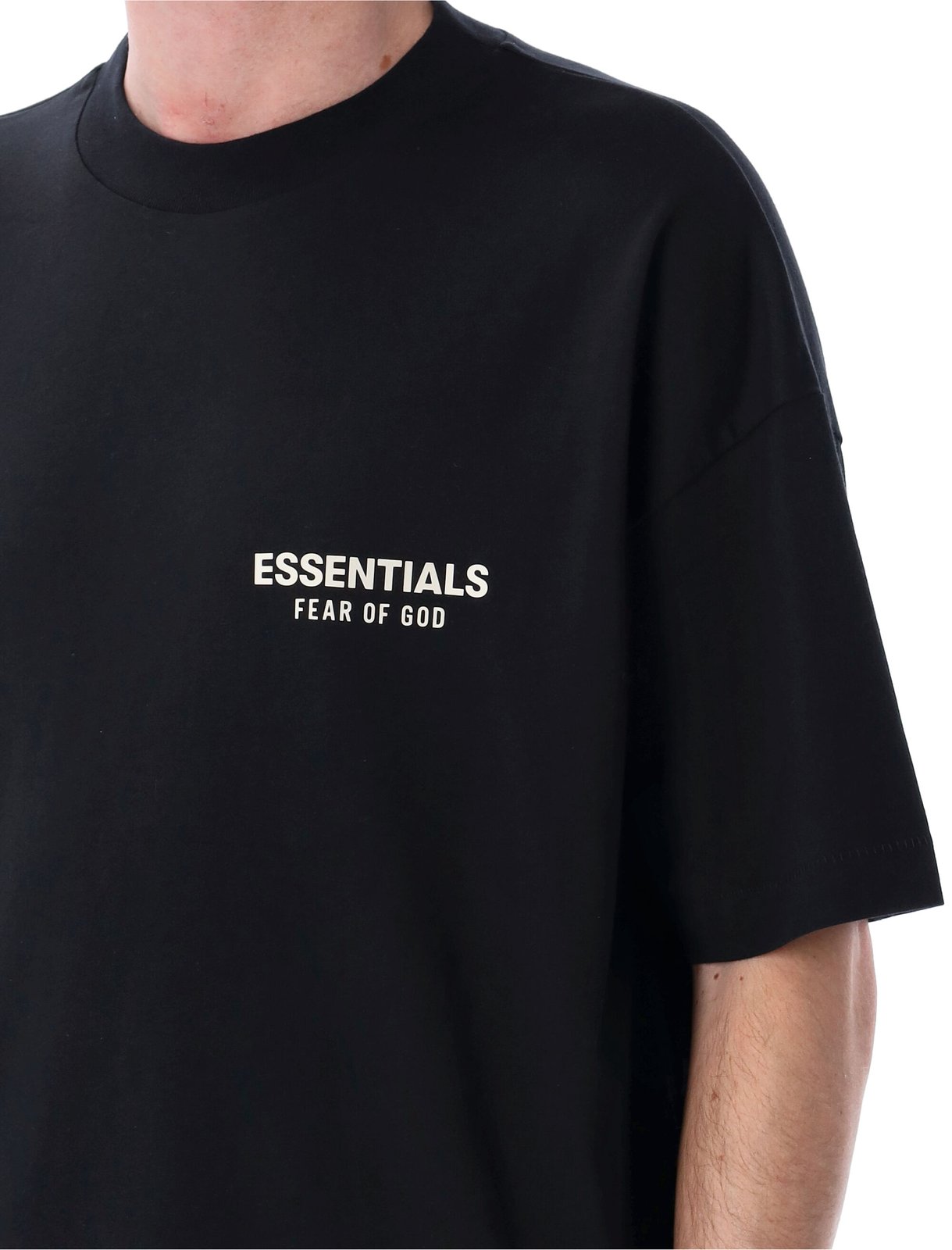 Shop Fear Of God Essentials Logo-Printed Crewneck T-Shirt on