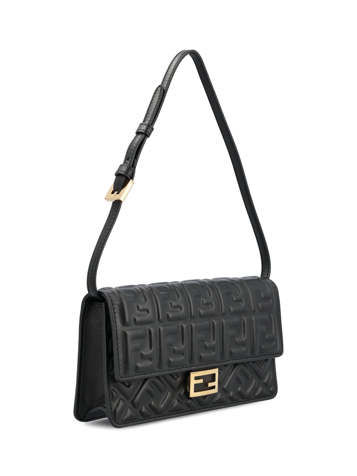 Fendi Logo Embossed Shoulder Bag