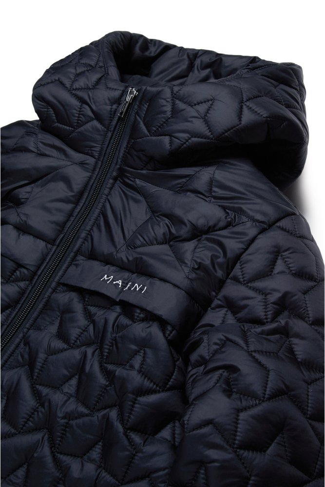 完売品★MARNI ★キッズロゴ刺繍入りフード付き中綿ジャケット★新品❗️ マルニ キッズ ロゴ刺繍入り パッド入り フード付きジャケット