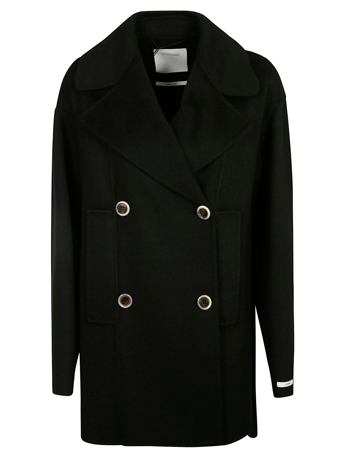 Max Mara Sportmax Double-Breasted Asymmetric Coat Jackets Free