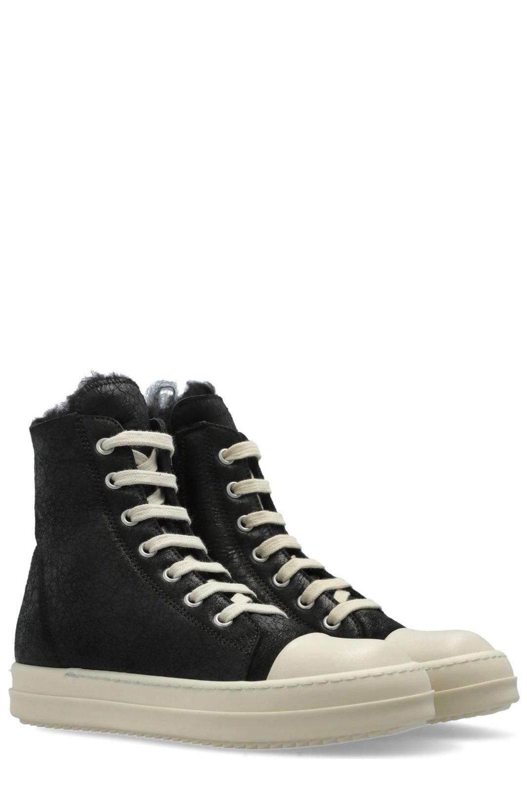 Rick Owens Kids Above-Ankle Shearling Sneakers