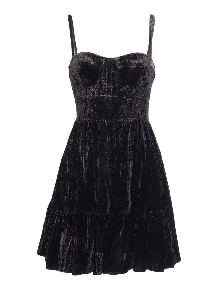 american apparel black velvet bustier dress Michael Kors Velvet Flared Dress – Cettire