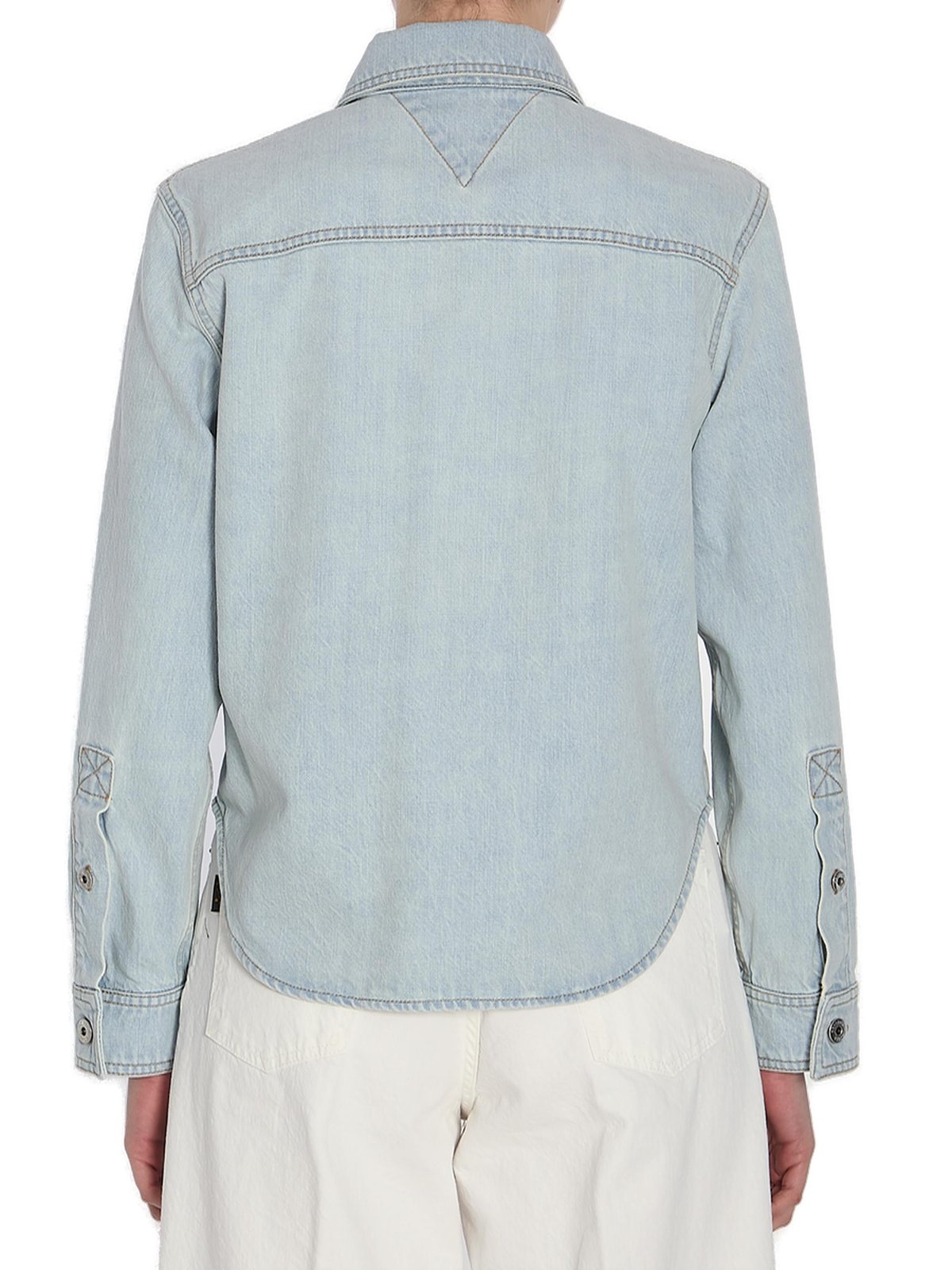 トップス BOTTEGA VENETA Bleached Denim Shirt Bottega Veneta Light Bleached Denim Shirt in Light Bleach | FWRD