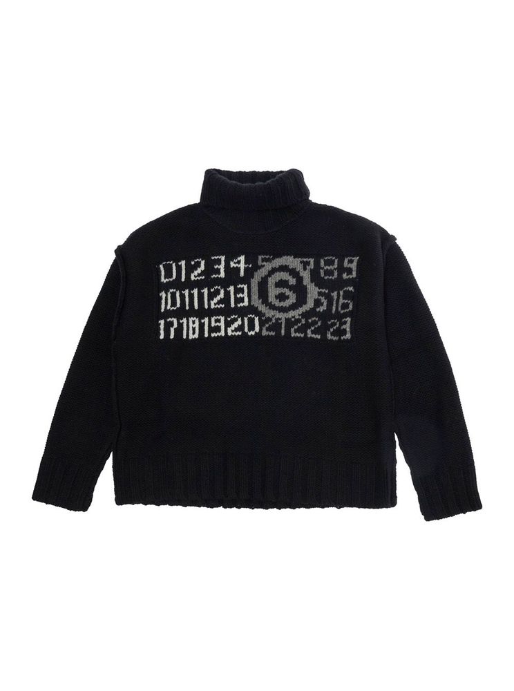 MM6 Maison Margiela Kids 넘버릭 인타르시아 니트 스웨터