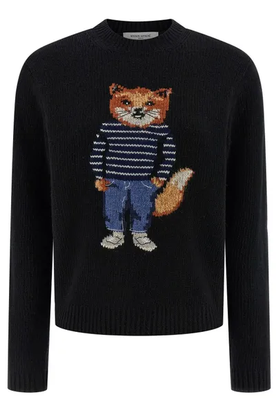 메종키츠네 Maison Kitsuné 메종 키츠네 드레스드 폭스 인타르시아 점퍼
