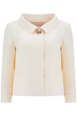 Valentino Crepe Coutre Cropped Jacket – Cettire