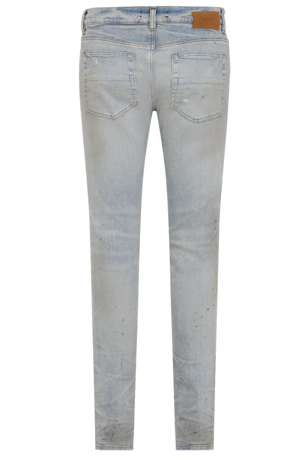 Amiri Distressed Logo Patch Straight-Leg Jeans