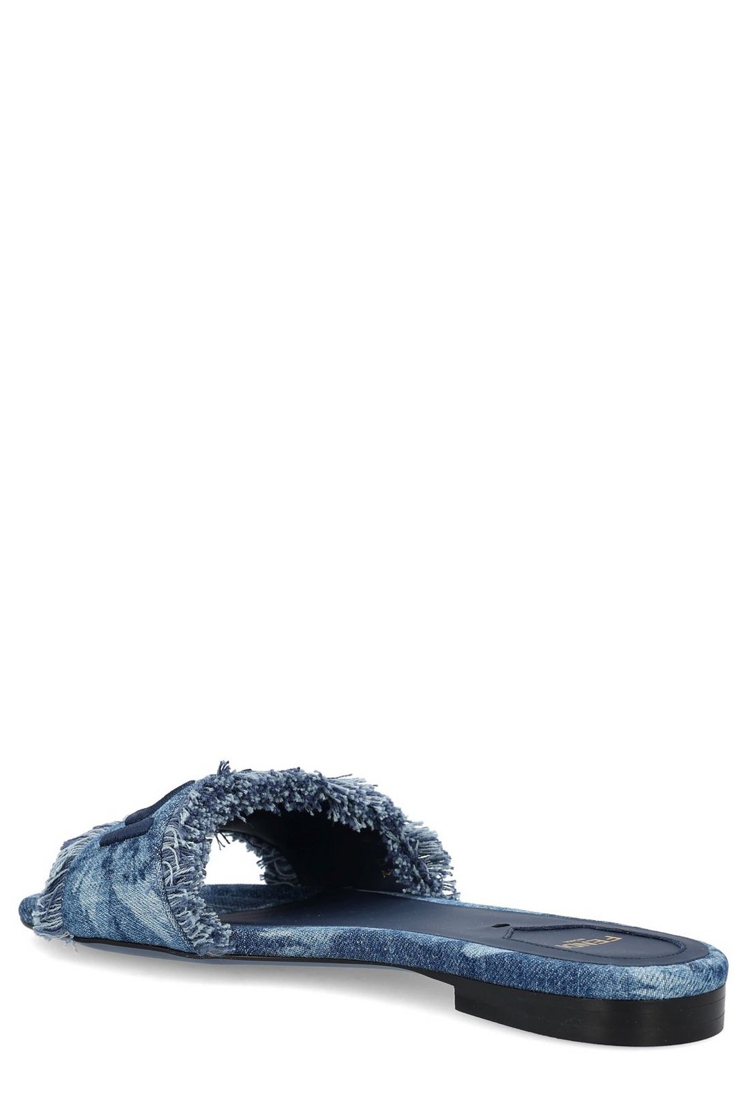 Fendi Fendi Sunshine Fringed Denim Slides - Slippers