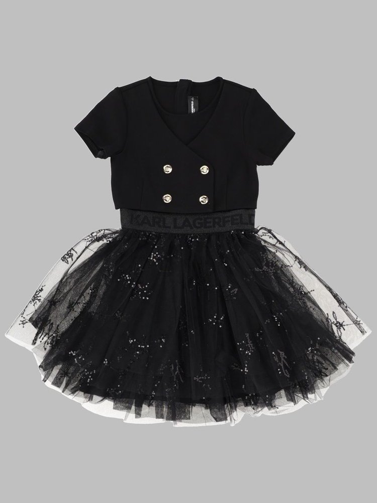 Karl Lagerfeld Kids 튤 스커트 원피스