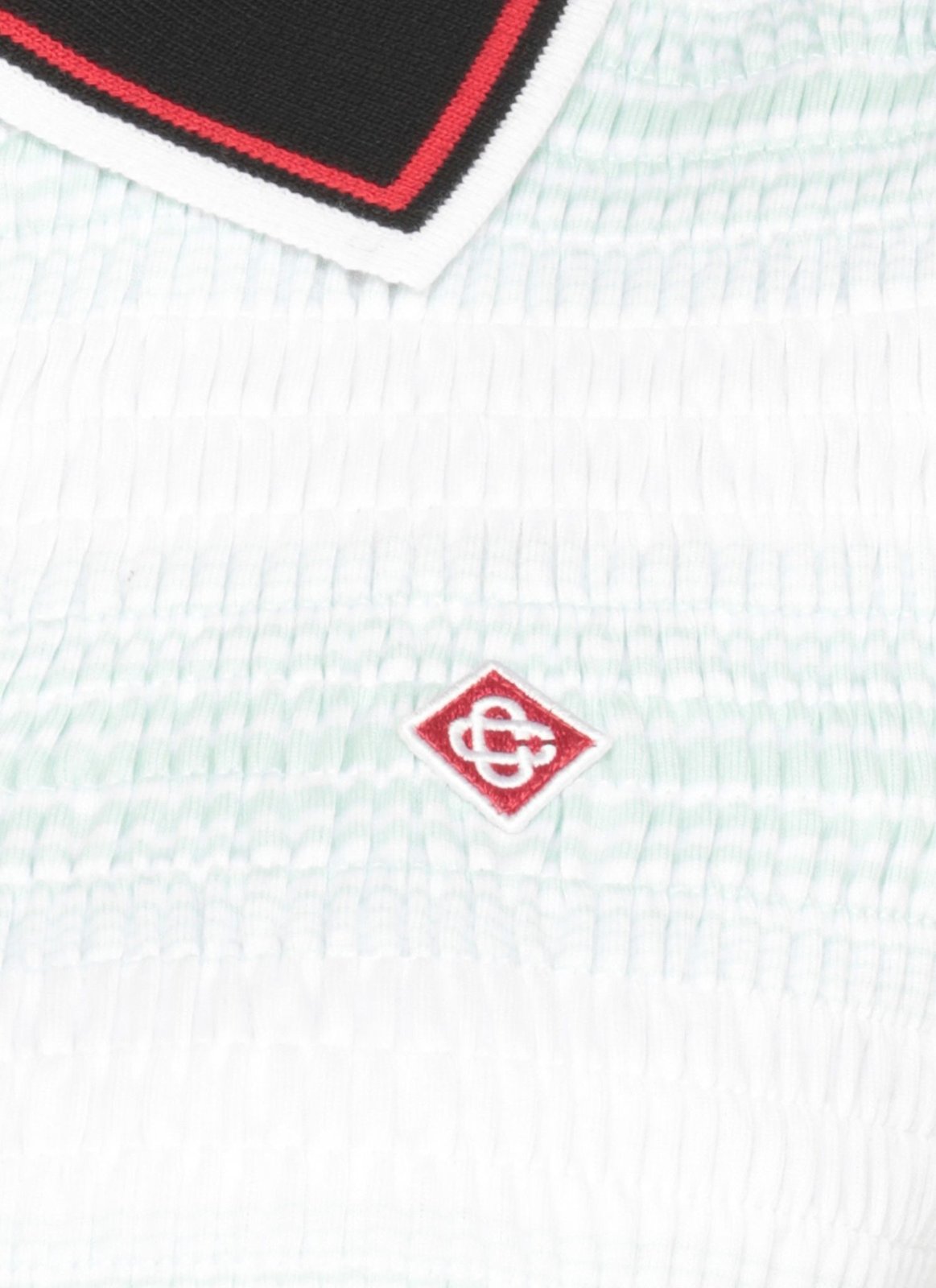 Casablanca Stripe Shirred Polo Shirt