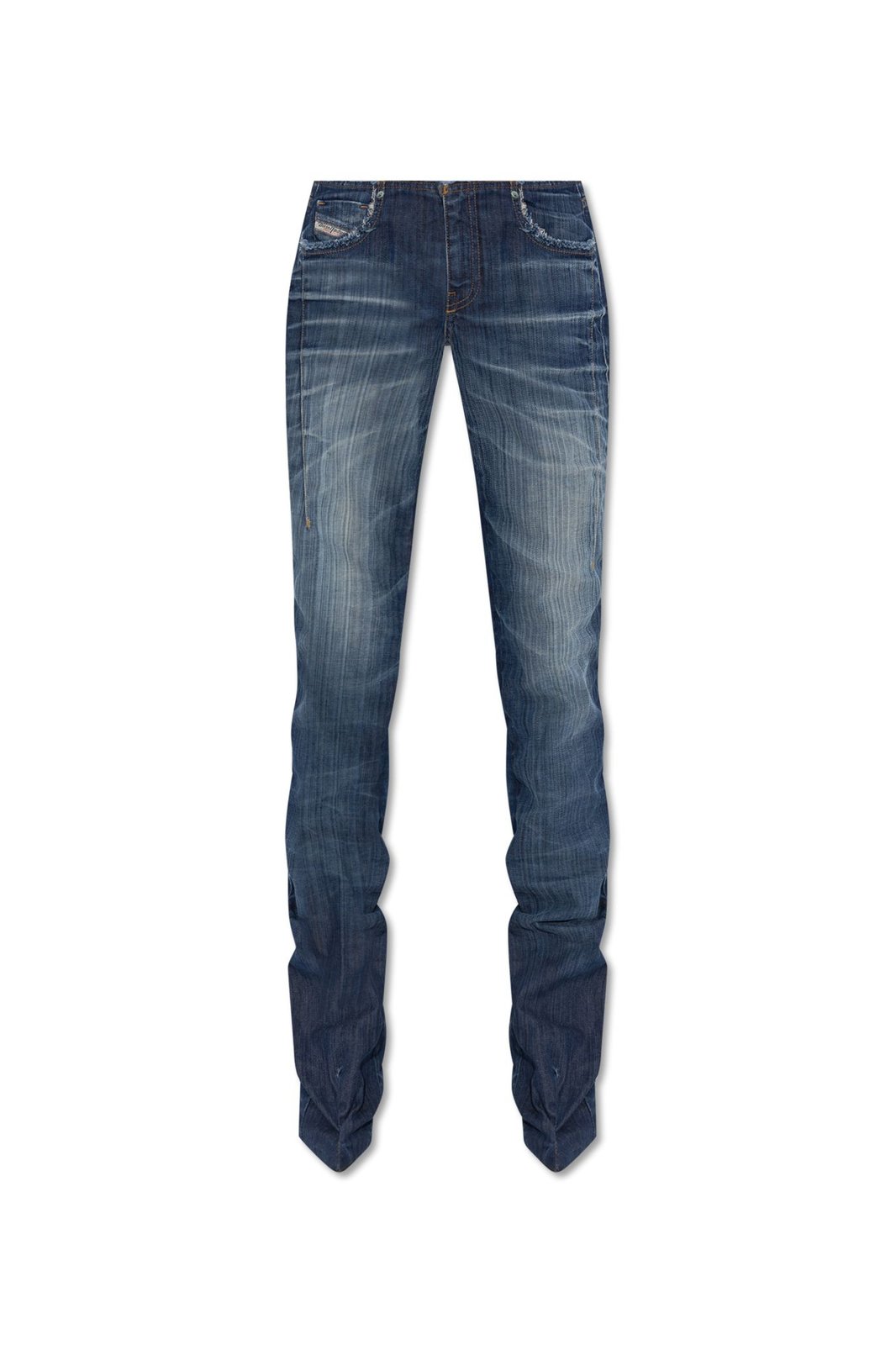 Diesel Heeled Low-Rise Bootcut Distressed Jeans