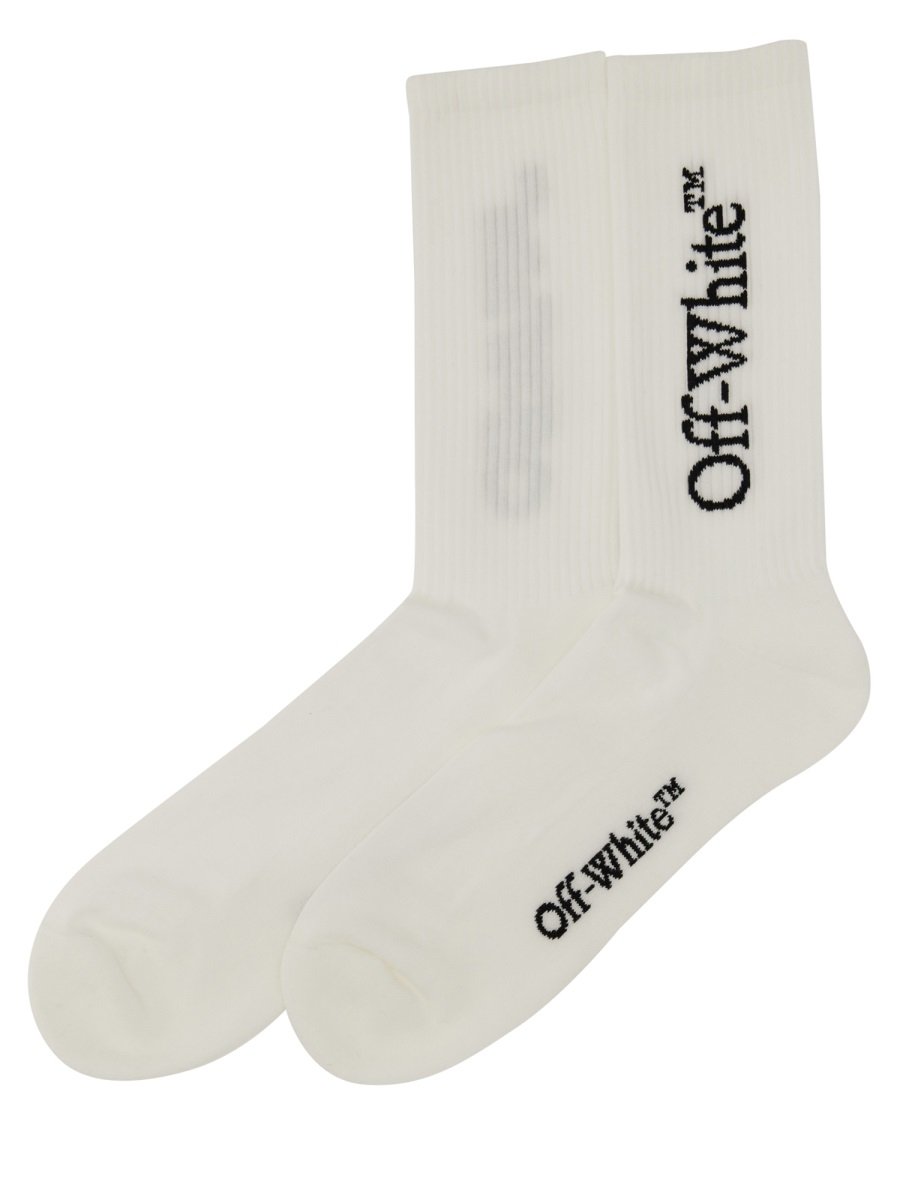 Off-White Bookish Logo Detailed Socks