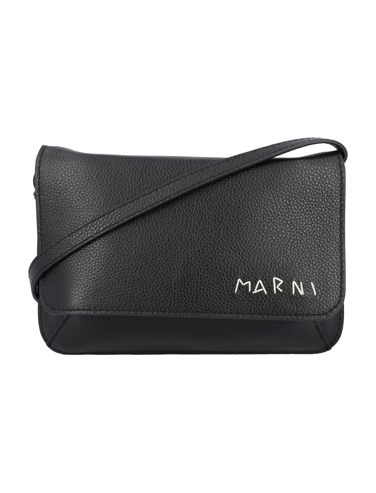 Marni Logo-Embroidered Foldover Top Belt Bag