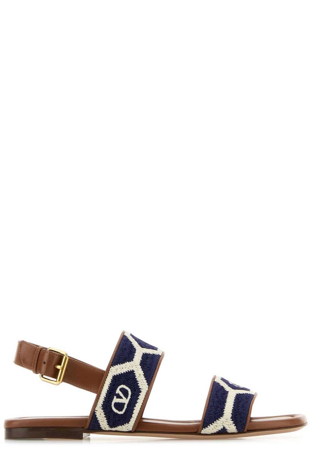 Valentino Logo Embroidered Buckled Sandals