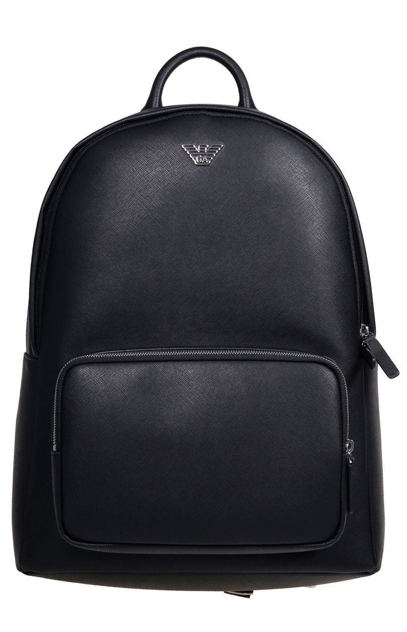Emporio Armani Logo Plaque Zipped Backpack