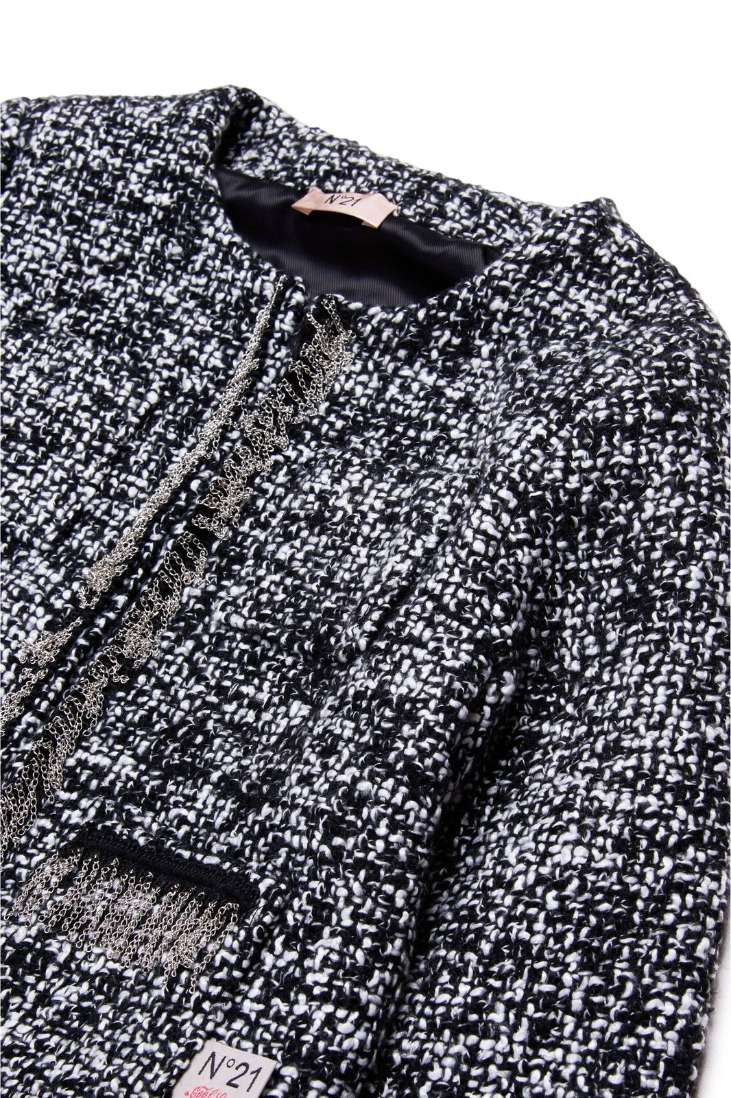 N°21 Kids Logo Patch Tweed Jacket – On Sale Now with Up to