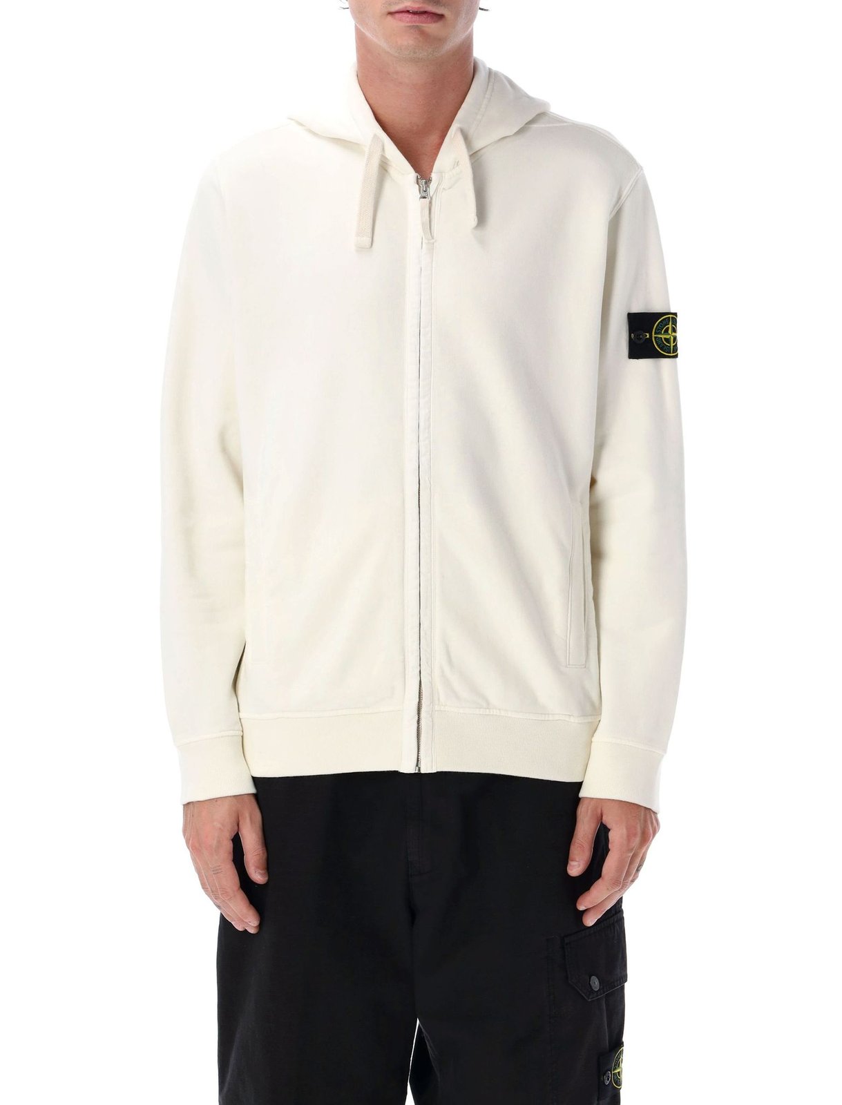 Stone Island Compass Patch Zip-Up Hoodie