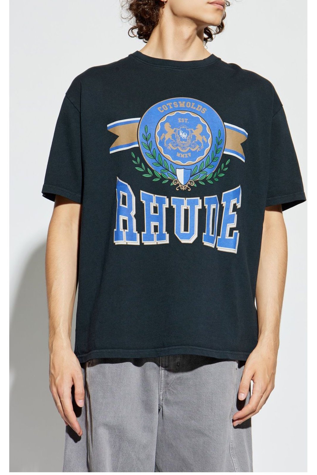 Rhude Logo Printed Crewneck T-Shirt