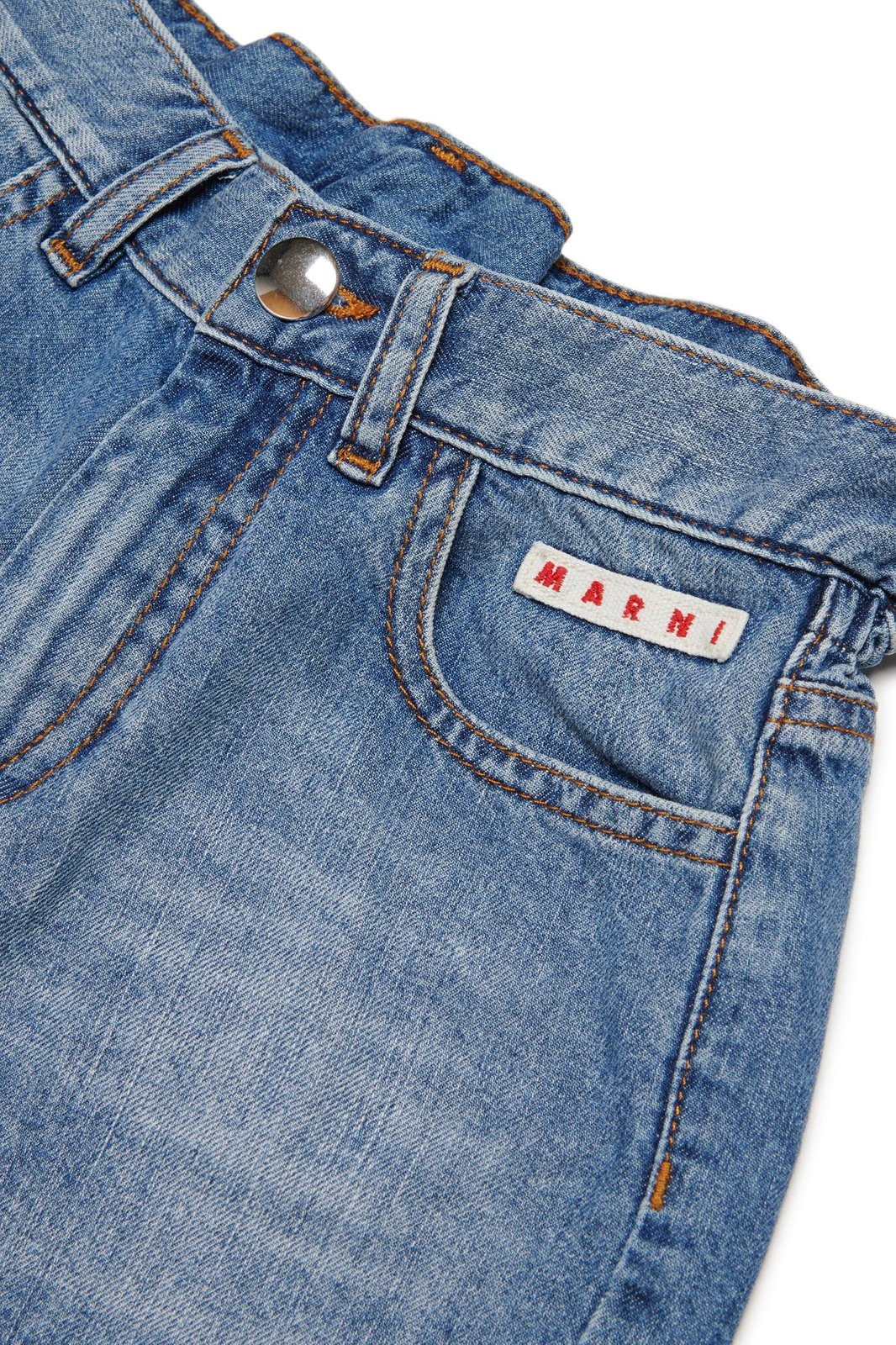 Marni Kids Logo Patch Denim Shorts