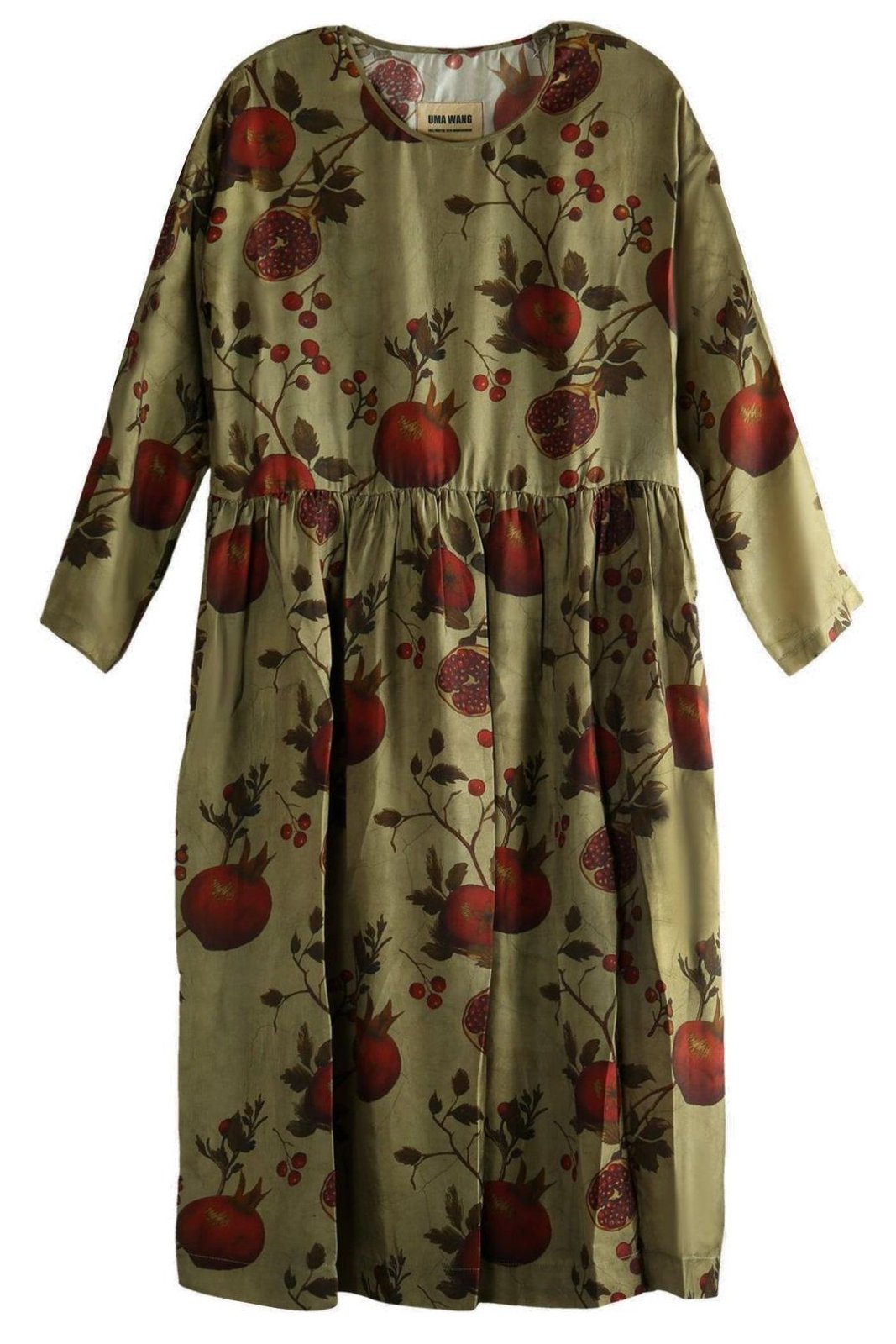 Uma Wang Floral Printed Long-Sleeved Dress
