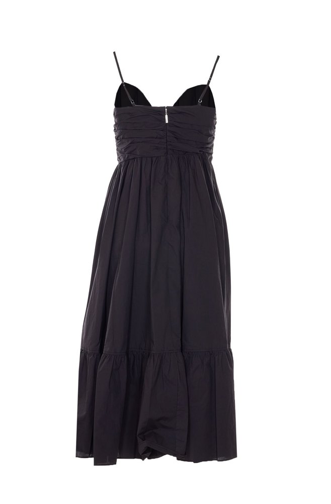 michael kors ruched midi dress Michael Kors Collection Ruched Strapless Midi Dress
