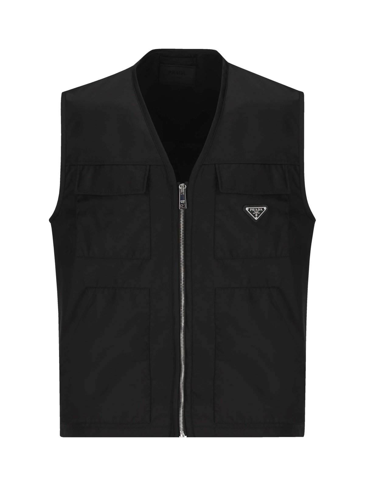 Prada Logo Plaque Zip-Up Gilet