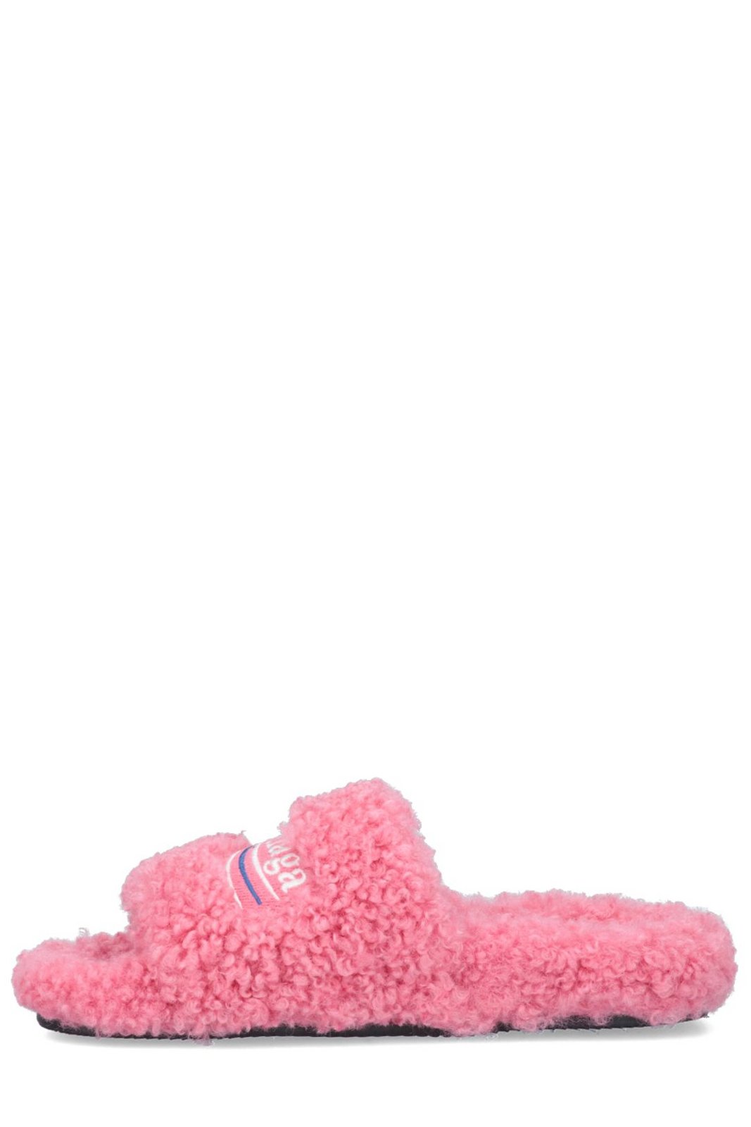 balenciaga fur slides pink