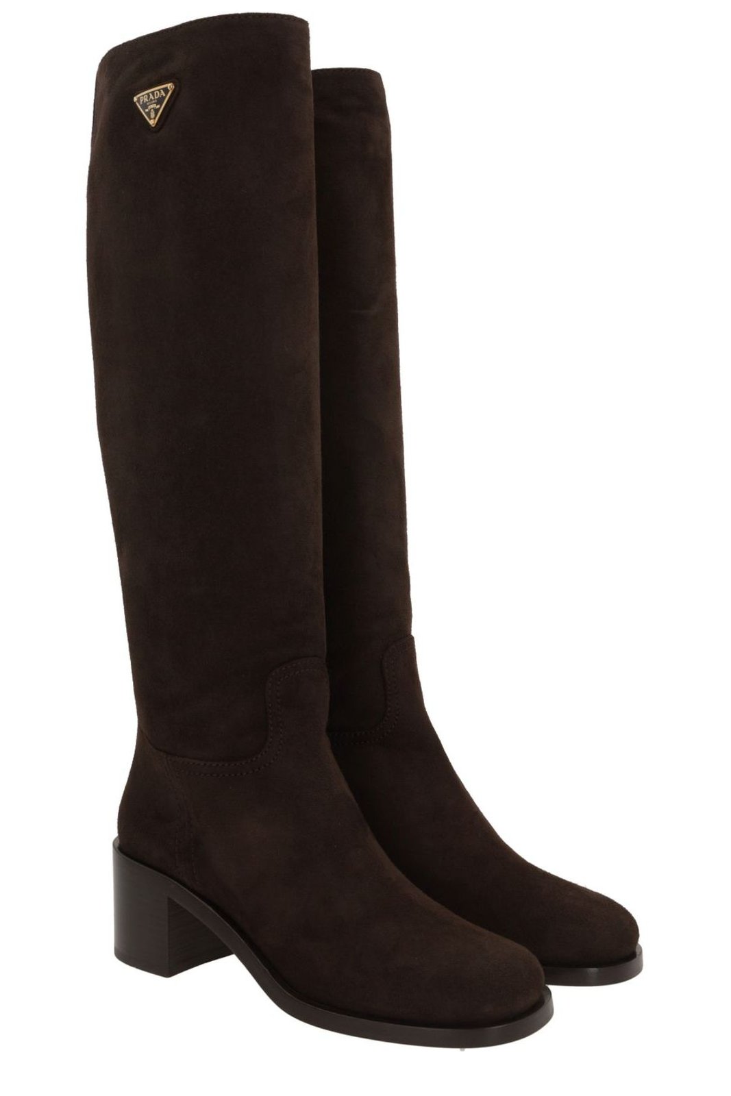 Prada Triangle-Logo Knee-High Boots