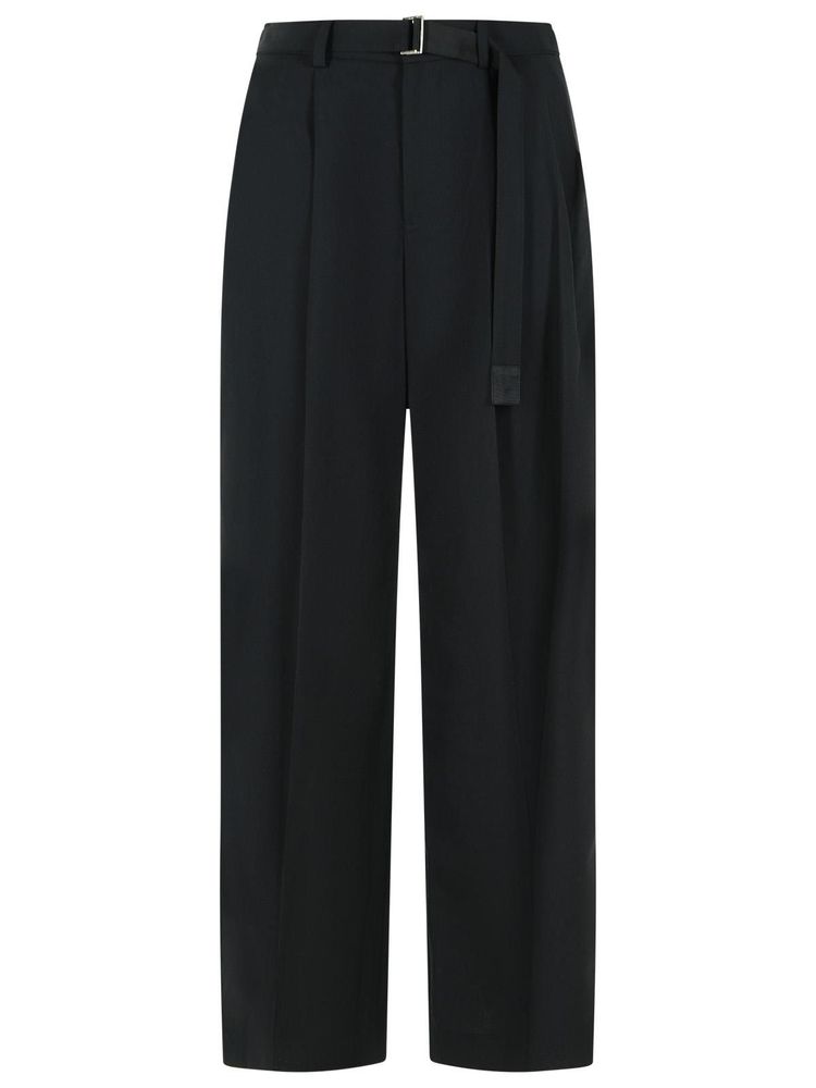 SACAI 벨트 장식 주름 바지