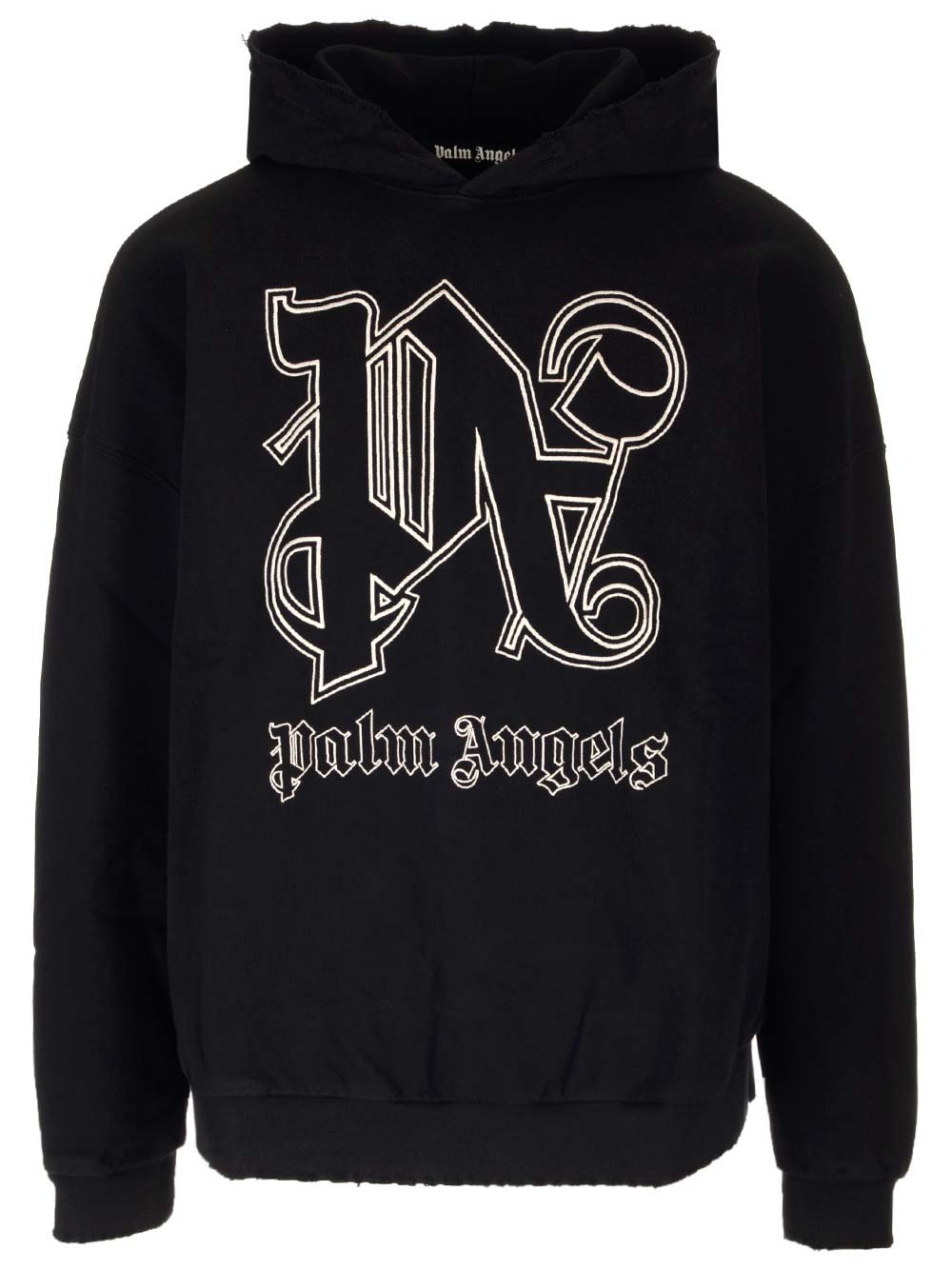 Palm Angels Logo Embroidered Long Sleeved Hoodie