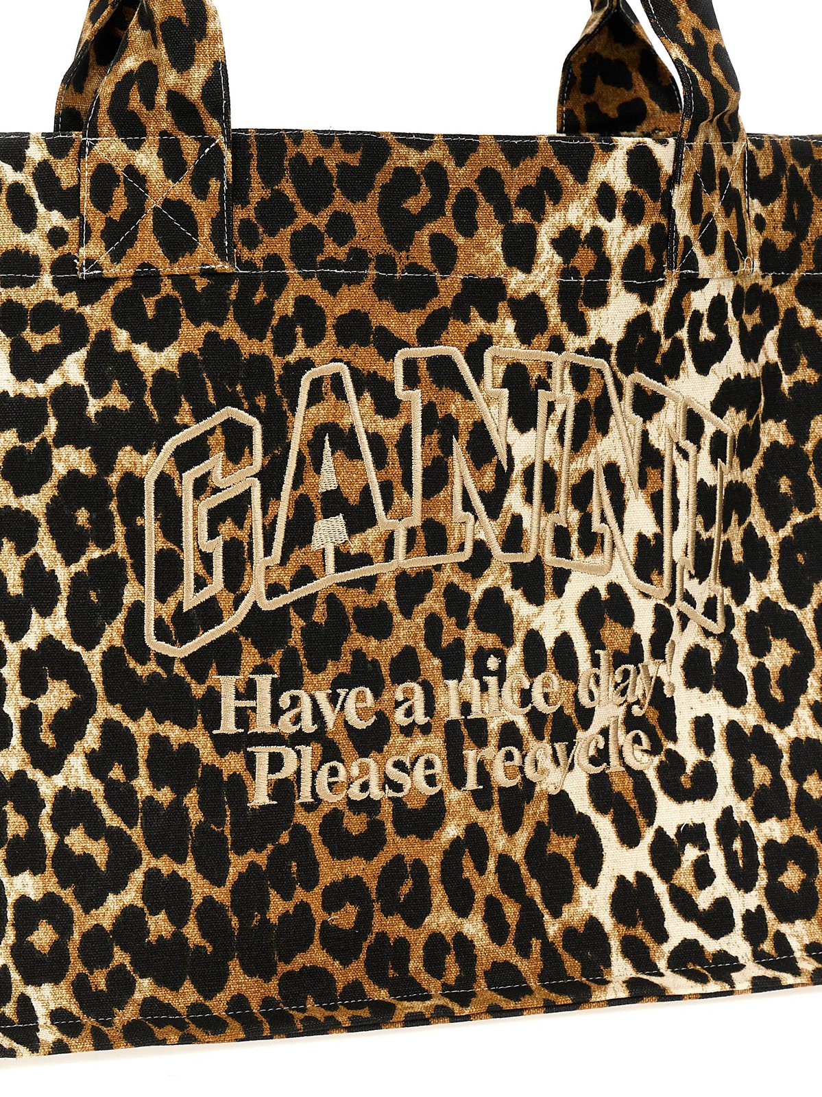 Ganni Leopard Printed Tote Bag
