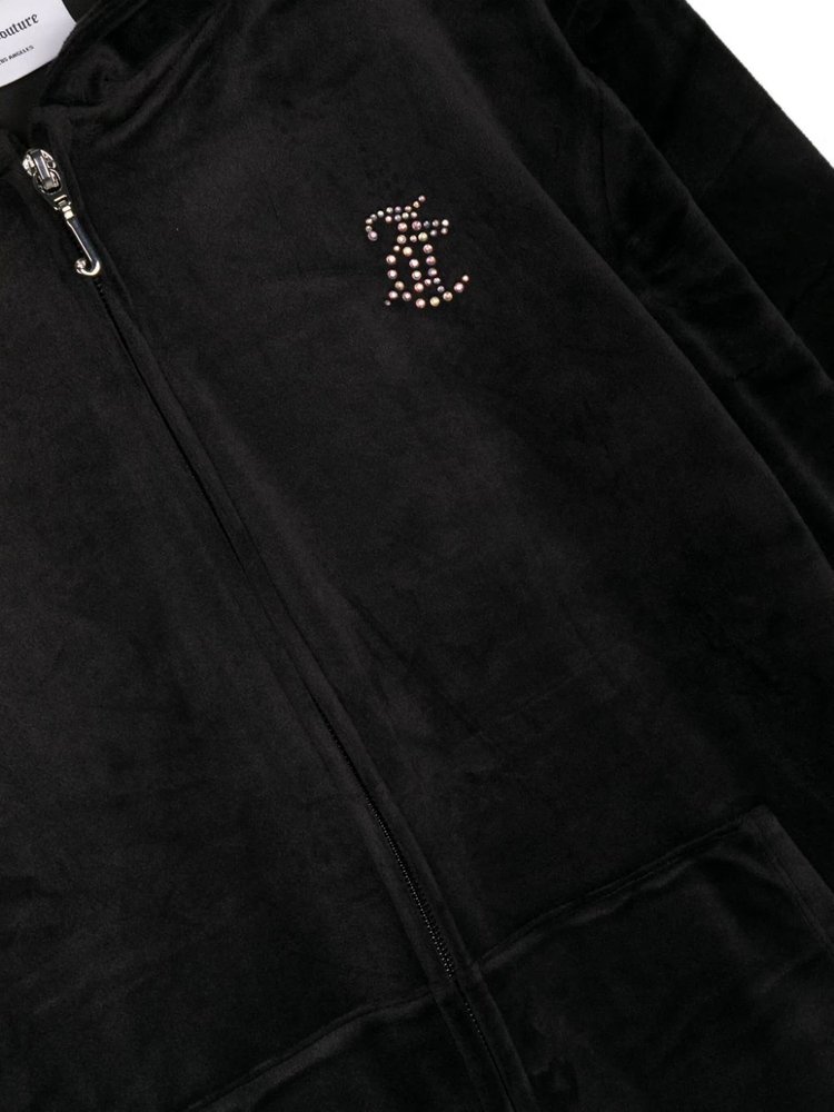 Juicy Couture Kids 로고 장식 드로스트링 후드티